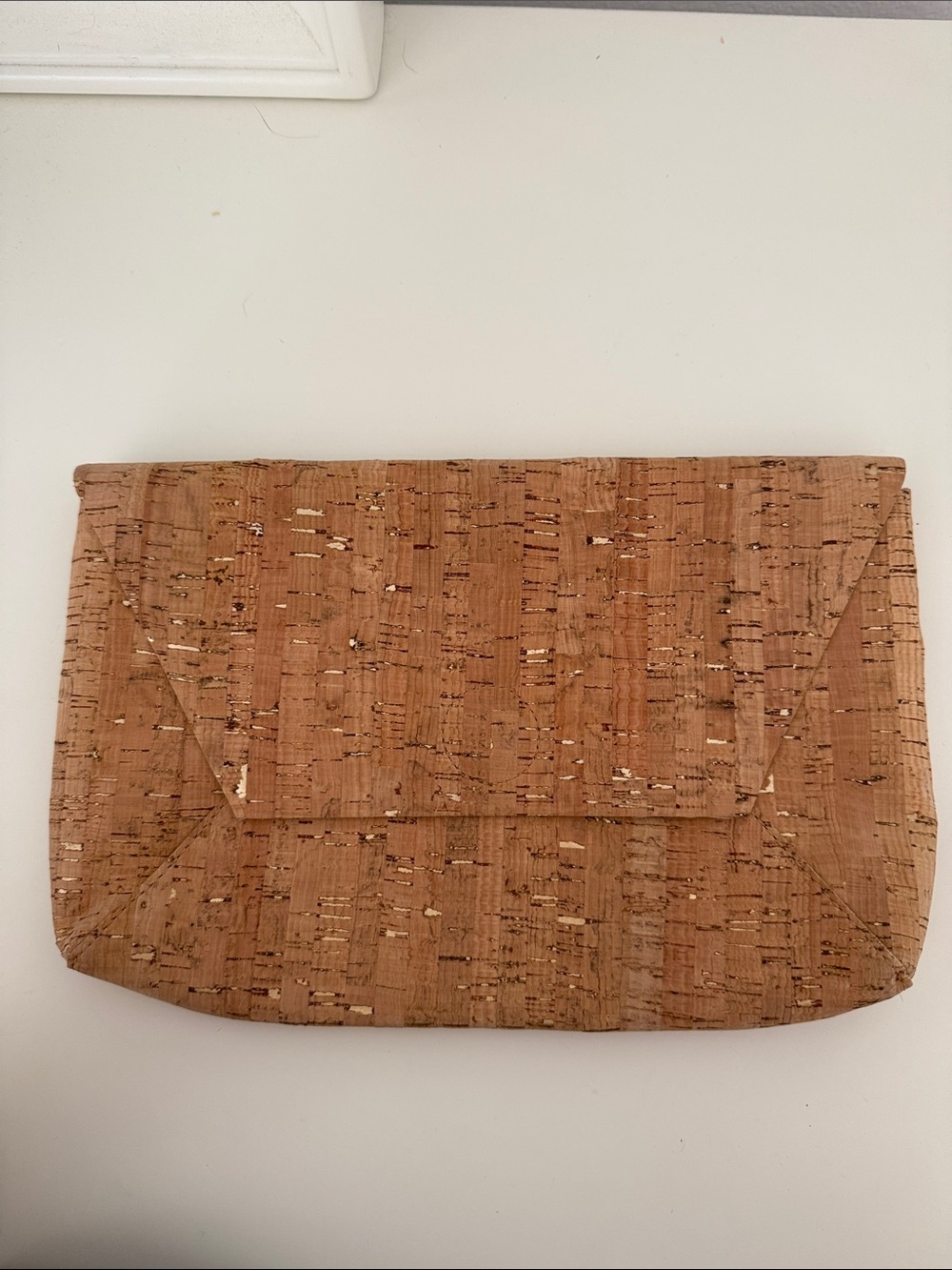 Cork Envelope Clutch Bag - Natural Brown